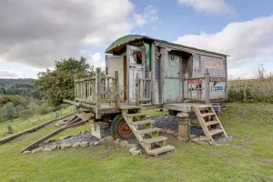 An image from outside of the wagon at North Yorkshire, Dalby Forest. Enjoy the perfect family getaway.