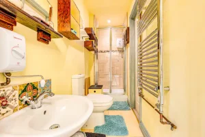 An image of our bathroom and shower facilities in our family holiday cottage in North Yorkshire, Dalby Forest.
