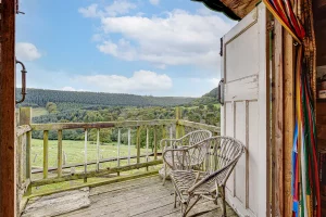 Another image showcasing the outdoor space from our Avon Wagon based in Dalby Forest, North Yorkshire.