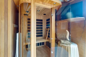 Another image of the sauna in our family holiday cottage in Scarborough, North Yorkshire.