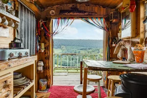 Another image looking out towards the private views from our Avon wagon in Dalby Forest, North Yorkshire.