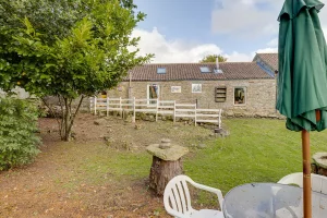 An image from outside of our family holiday cottage in Dalby Forest, North Yorkshire displaying the open space and relaxed environment.