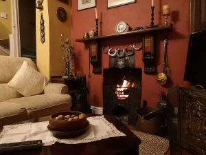 An image of the fireplace in our Scarborough holiday cottage in North Yorkshire, ideal for families.