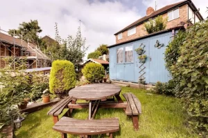 An image of the garden in our Scarborough family holiday cottage. North Yorkshire.